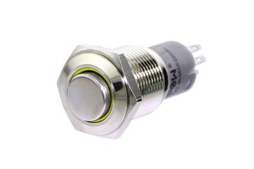 buttons and switches SEEED STUDIO 16mm Momentary Metal Illuminated Push Button - Yellow LED, seed: 311050017